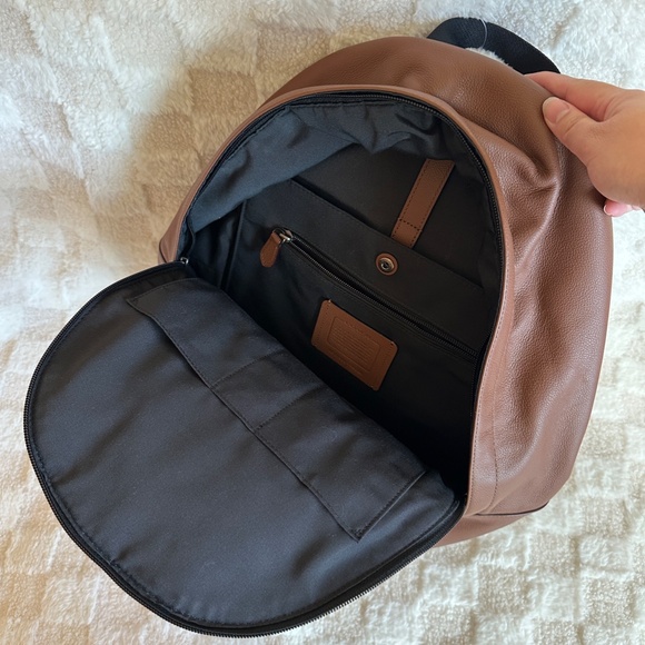 NWT! RARE! Coach F49324 Men's Houston Backpack With Varsity Stripe In Saddle - Picture 6 of 12